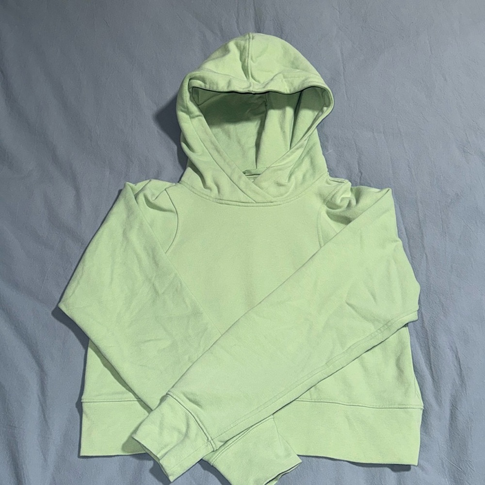 Lululemon Loungeful Cropped Hoodie, Creamy Mint Sz 4